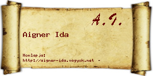 Aigner Ida névjegykártya